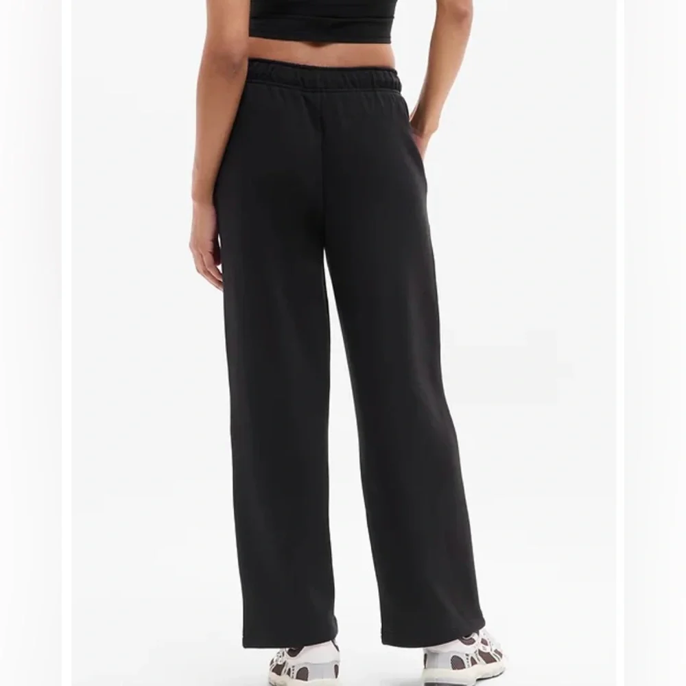 ATHLETA MID RISE TERRY WIDE LEG PANTS BLACK XL TALL HEAVYWEIGHT NWT - Picture 2 of 7